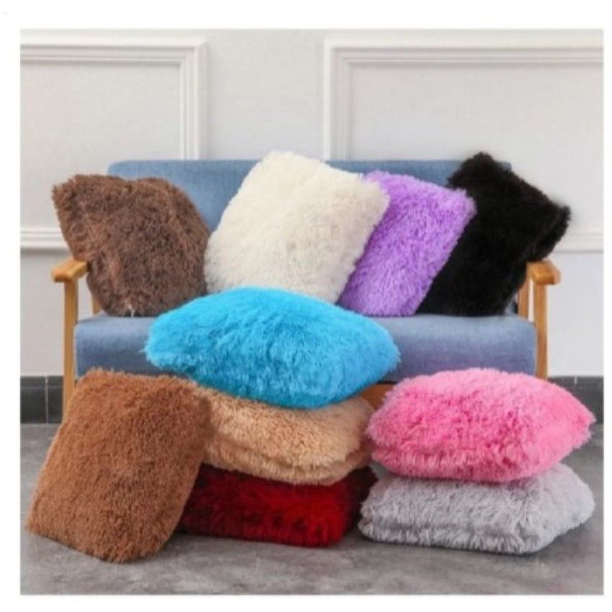 GENERICO - Cojines decorativos peluche  peludo  sala comedor  y alcoba de calidad