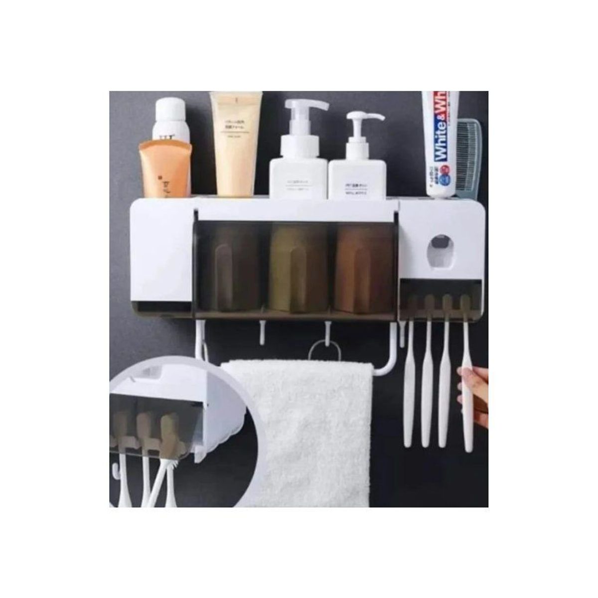 GENERICO - Organizador de 3 tazas para baño de calidad