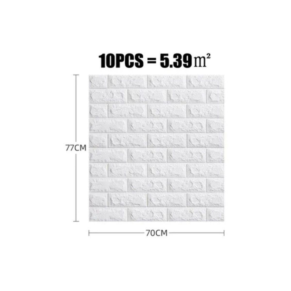 GENERICO - Papel tapiz autoadhesivo 3d ladrillo decorativo 10 pcs de calidad