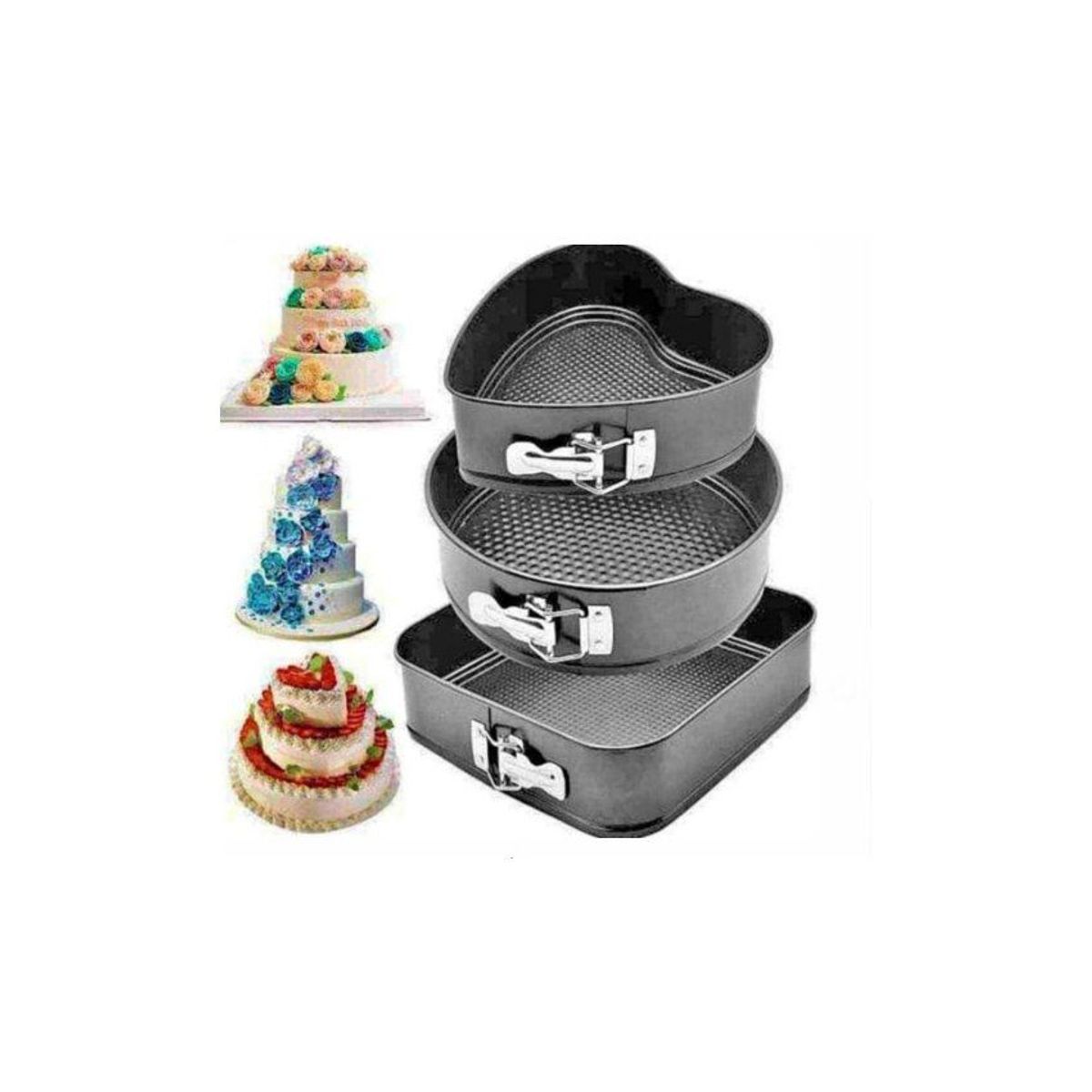 GENERICO - Molde  para keke desmontables antihaderentes 3 piezas