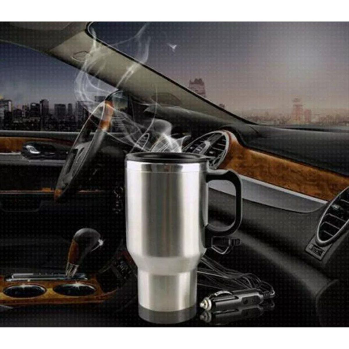 GENERICO - Taza mug de acero inoxidable  para auto de calidad