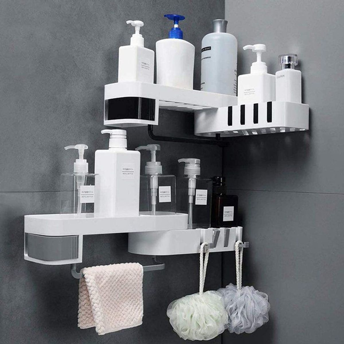 GENERICO - Estante de ducha esquinero plegable organizador a prueba de agua