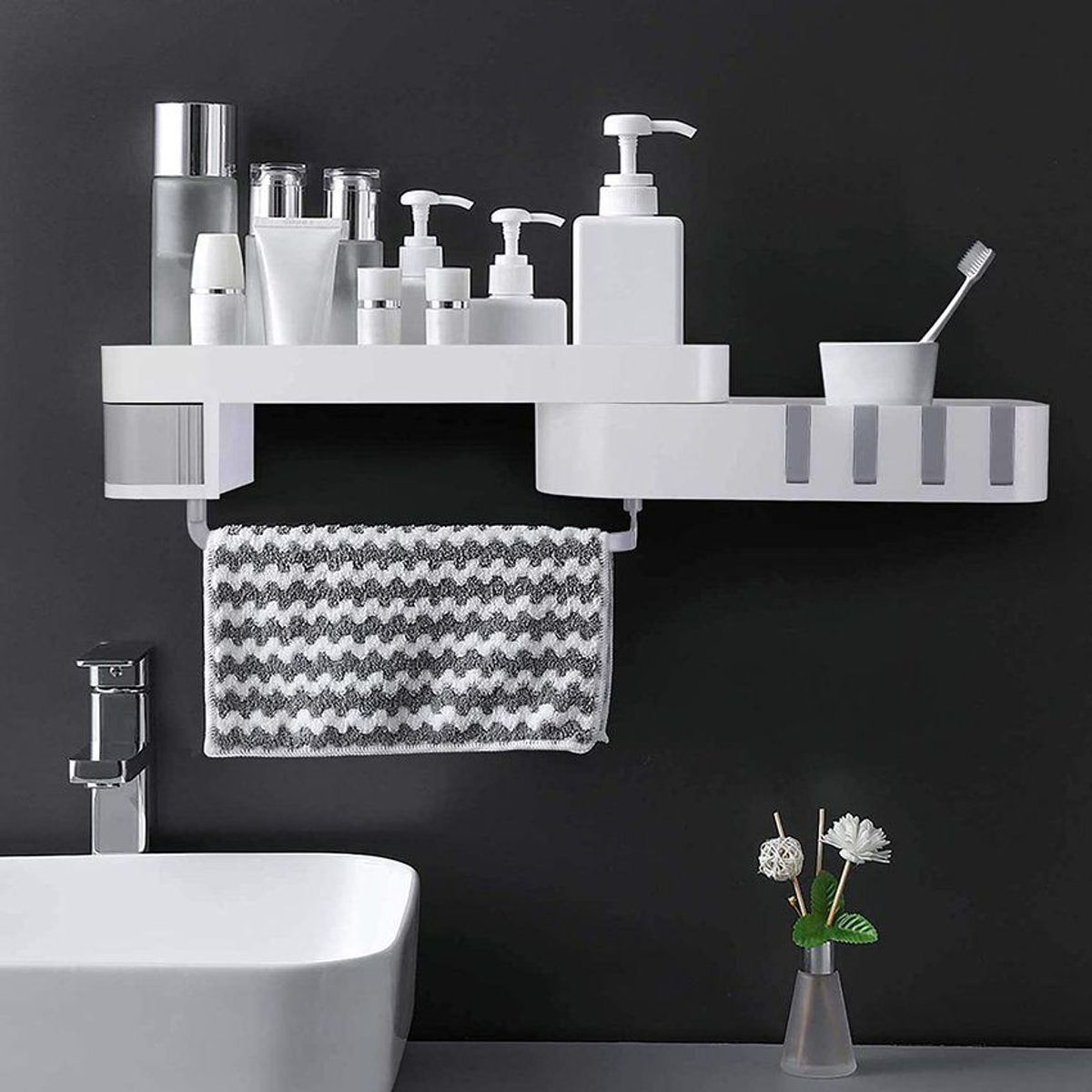 GENERICO - Estante de ducha esquinero plegable organizador a prueba de agua