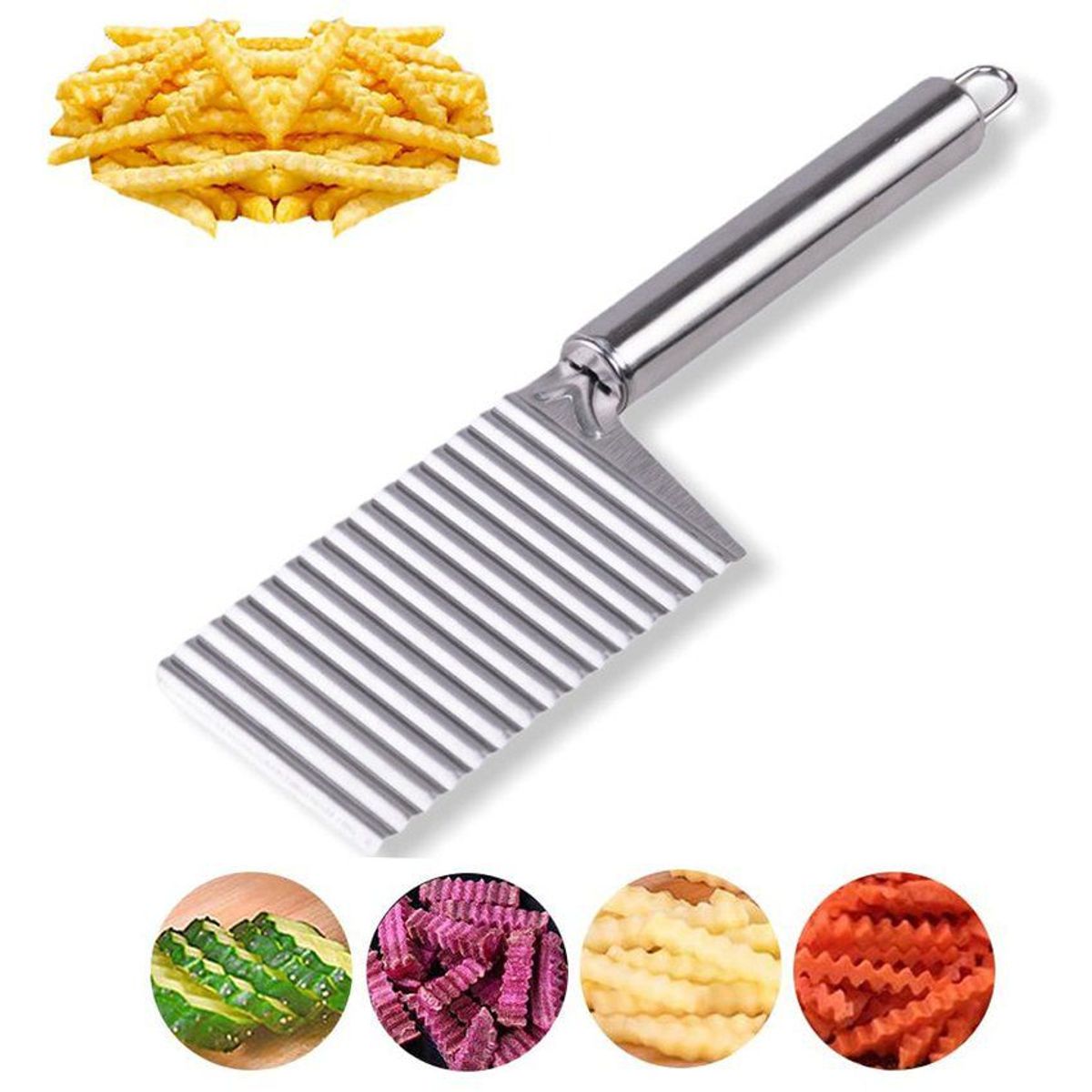 GENERICO - Molde de hamburguesas 3 en 1 + cuchillo ondulador para papas fritas
