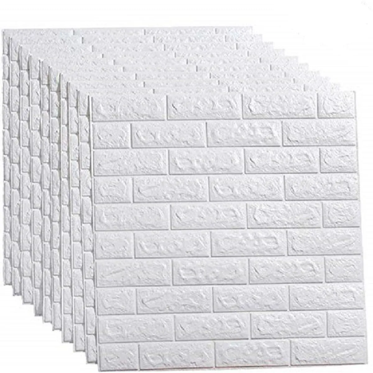 GENERICO - Papel tapiz ladrillo decorativo 3d autoadhesivo 7mm - color blanco