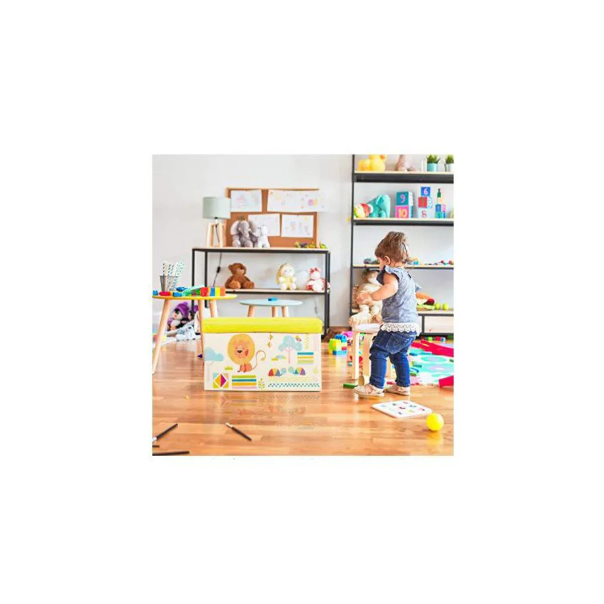 GENERICO - Puff organizador de juguetes para niños