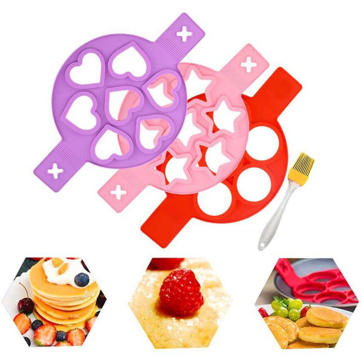 GENERICO - Pack 3 unidades moldes de huevo panqueque de cocina