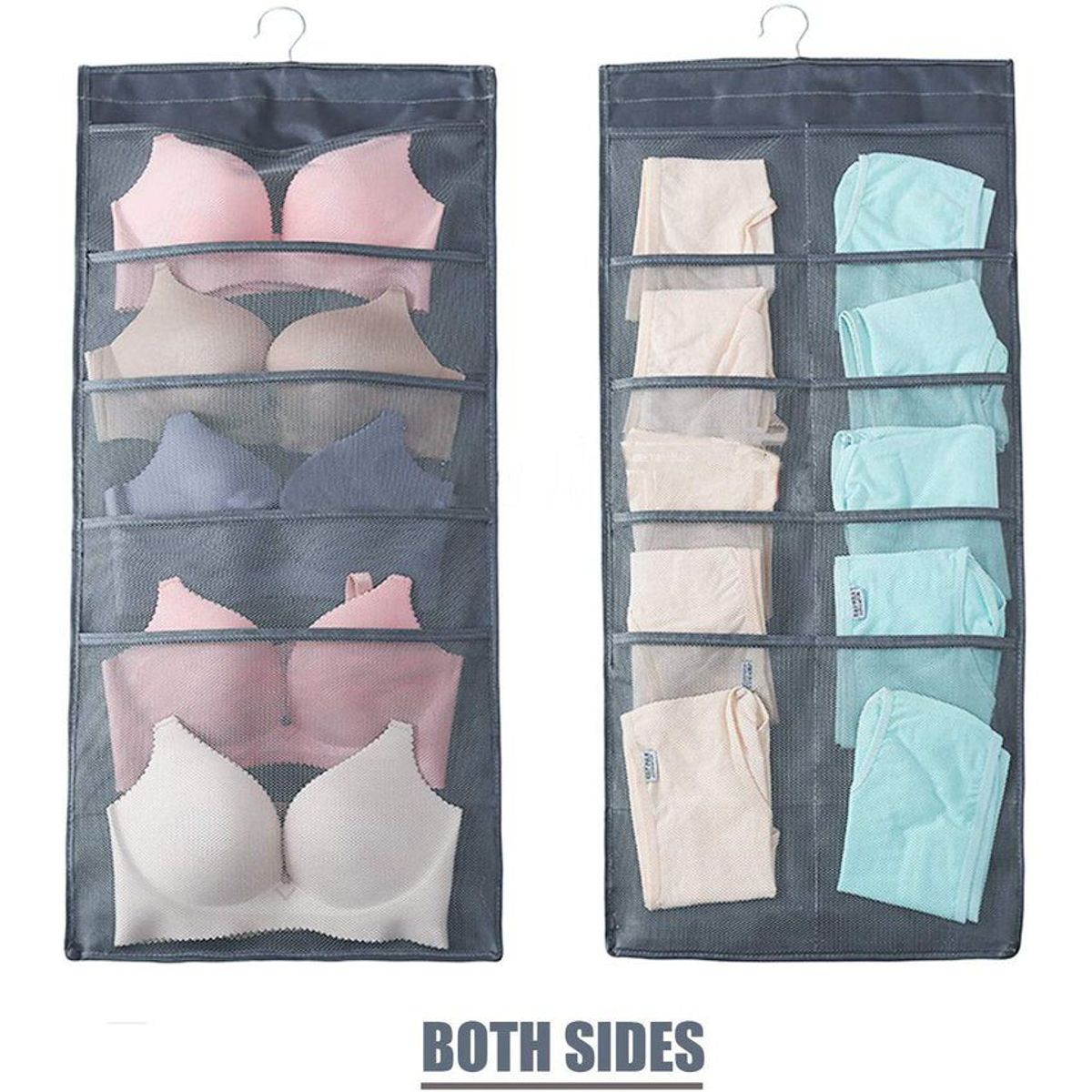 GENERICO - Organizador de ropa interior colgador de closet 15 bolsillos de tela