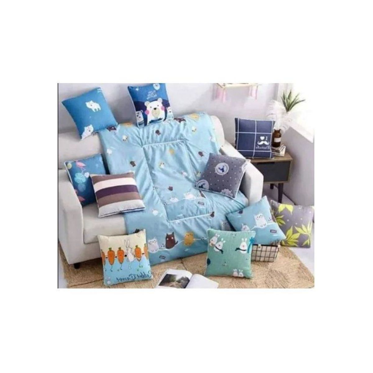 GENERICO - Cojin manta viajes comodos 2 en 1