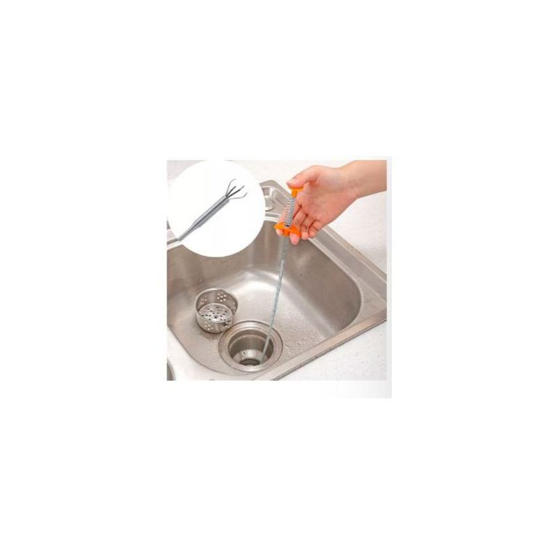 GENERICO - Desatorador de drenaje, lavadero, ducha, cocina, baño tipo pinza