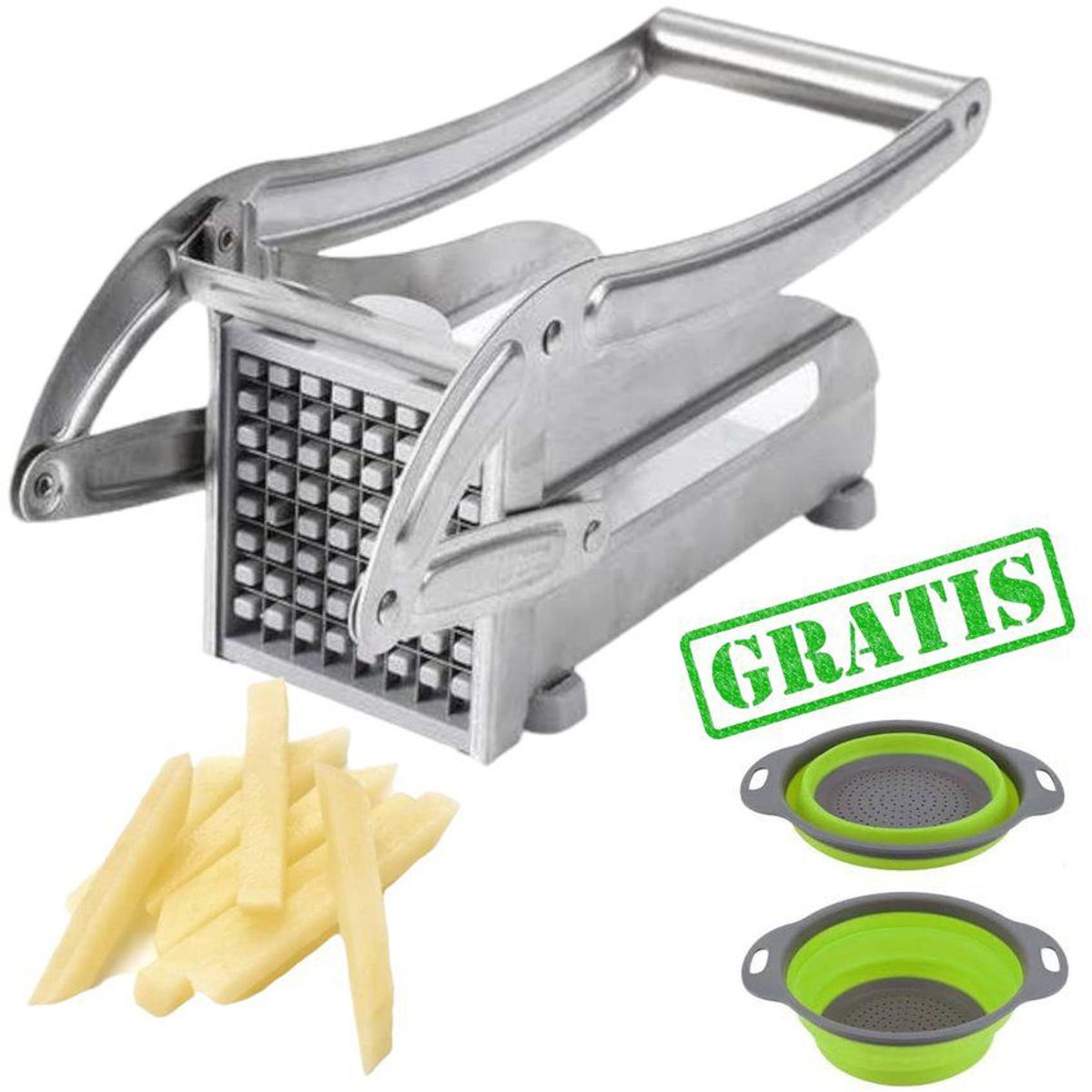 GENERICO - Cortadora papas  picador + colador plegable