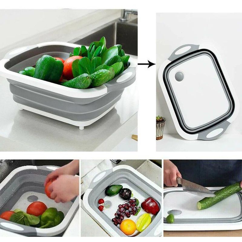 GENERICO - Escurridor de cocina o tabla de picar en 2 en 1 modelo plegable