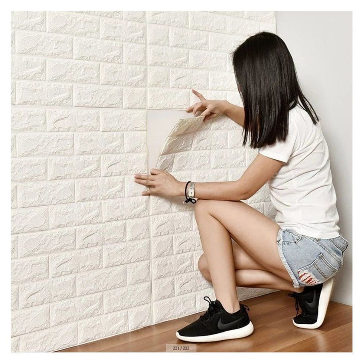 GENERICO - Adhesivos pared 3d ladrillos 10pcs blanco pegatina sticker 70x77cm