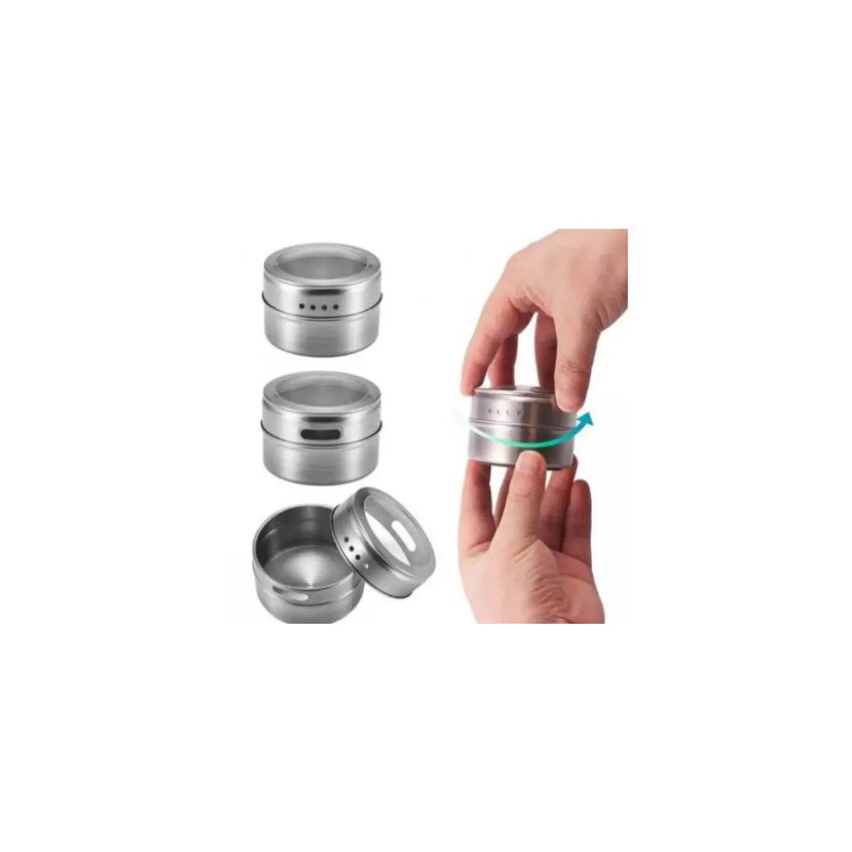 GENERICO - Condimentero imantado set 4 acero