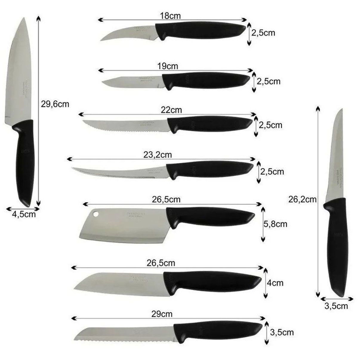 TRAMONTINA - Set de cuchillos plenus x 9 piezas - tramontina