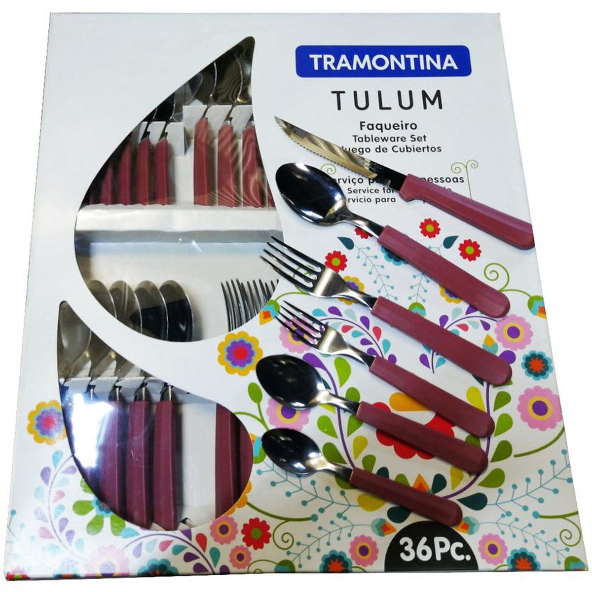 TRAMONTINA - Set de cubiertos tramontina x 36 piezas - rojo