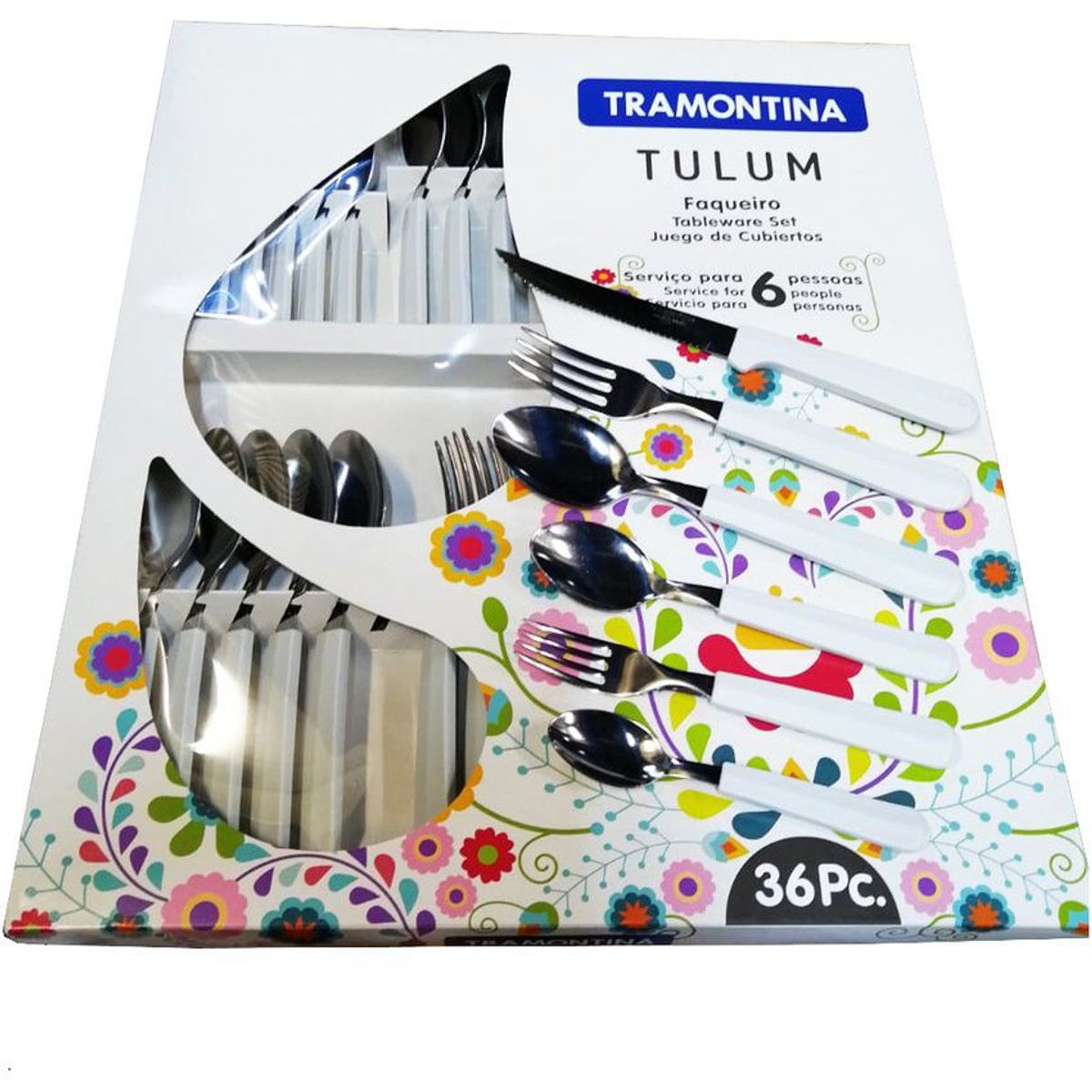 TRAMONTINA - Set de cubiertos tramontina x 36 piezas - blanco