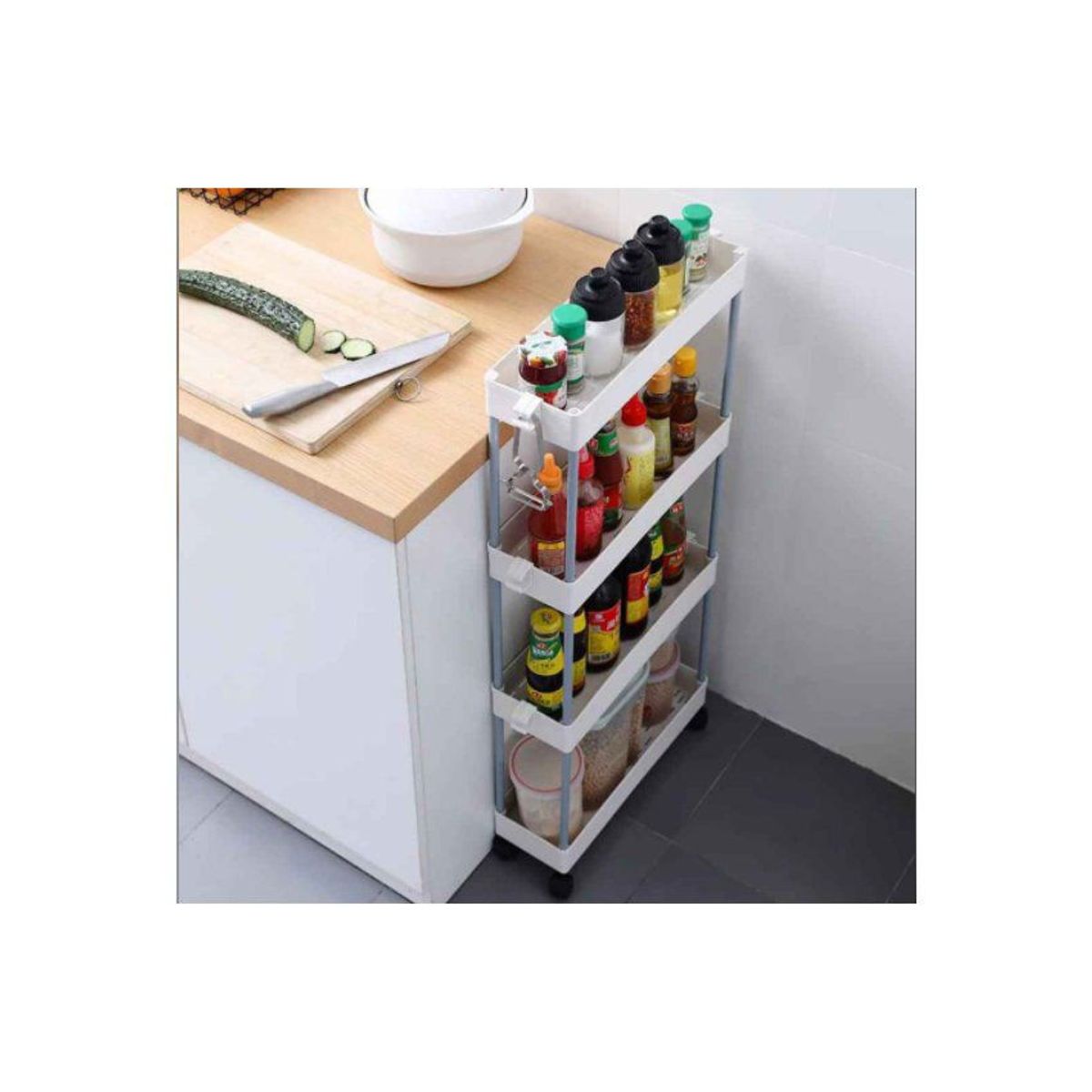 GENERICO - Organizador de cocina carrito multifuncional lineal ahorra espacio