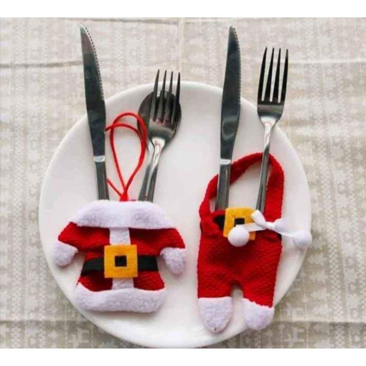 GENERICO - Porta cubiertos navideños de calidad 6 un.