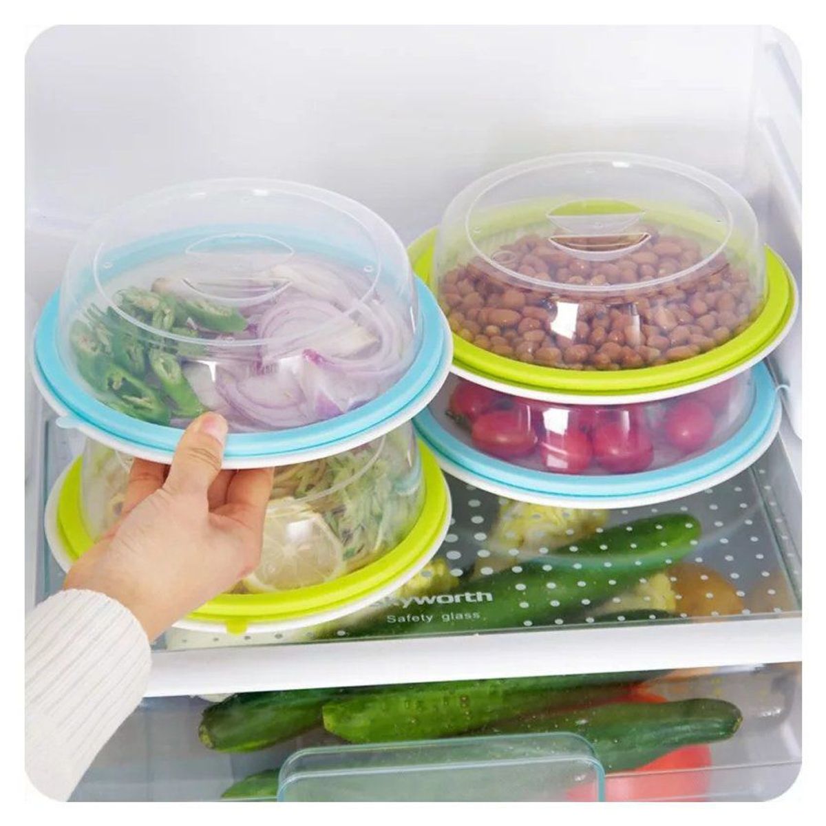 GENERICO - Tapas cobertor de platos para microondas refrigerador protege alimento