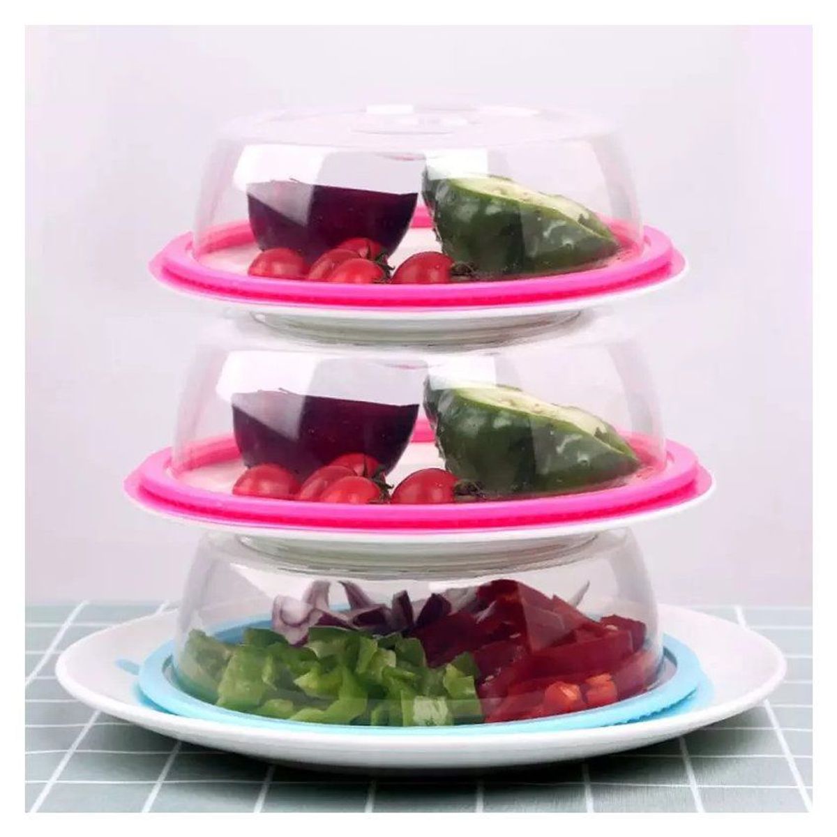 GENERICO - Tapas cobertor de platos para microondas refrigerador protege alimento