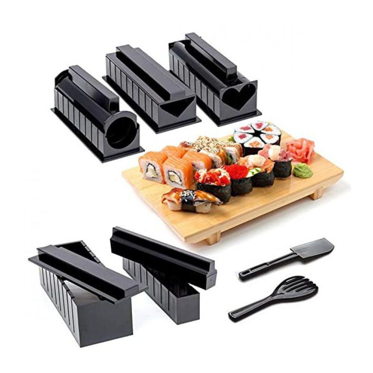 GENERICO - Moldes para hacer sushi kit para hacer ricos sushi 10 piezas