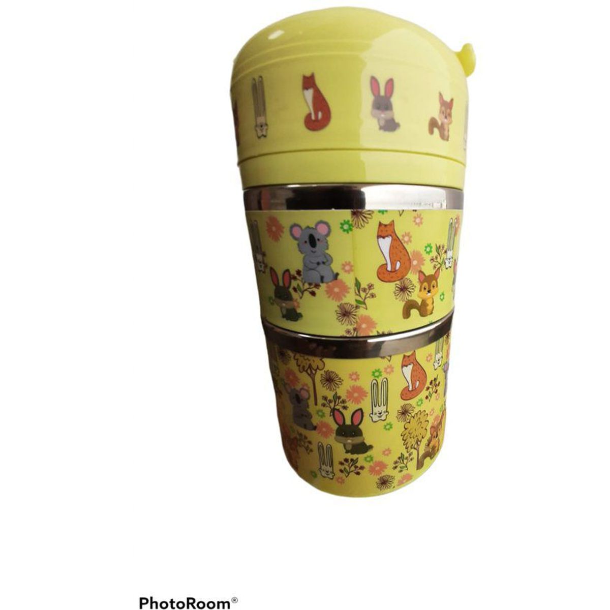 GENERICO - Lonchera portátil infantil fiambrera 3 capas térmico aislado amarillo