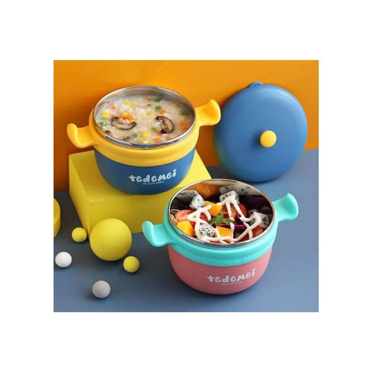 GENERICO - Lonchera térmica almuerzo 3 niveles  verde