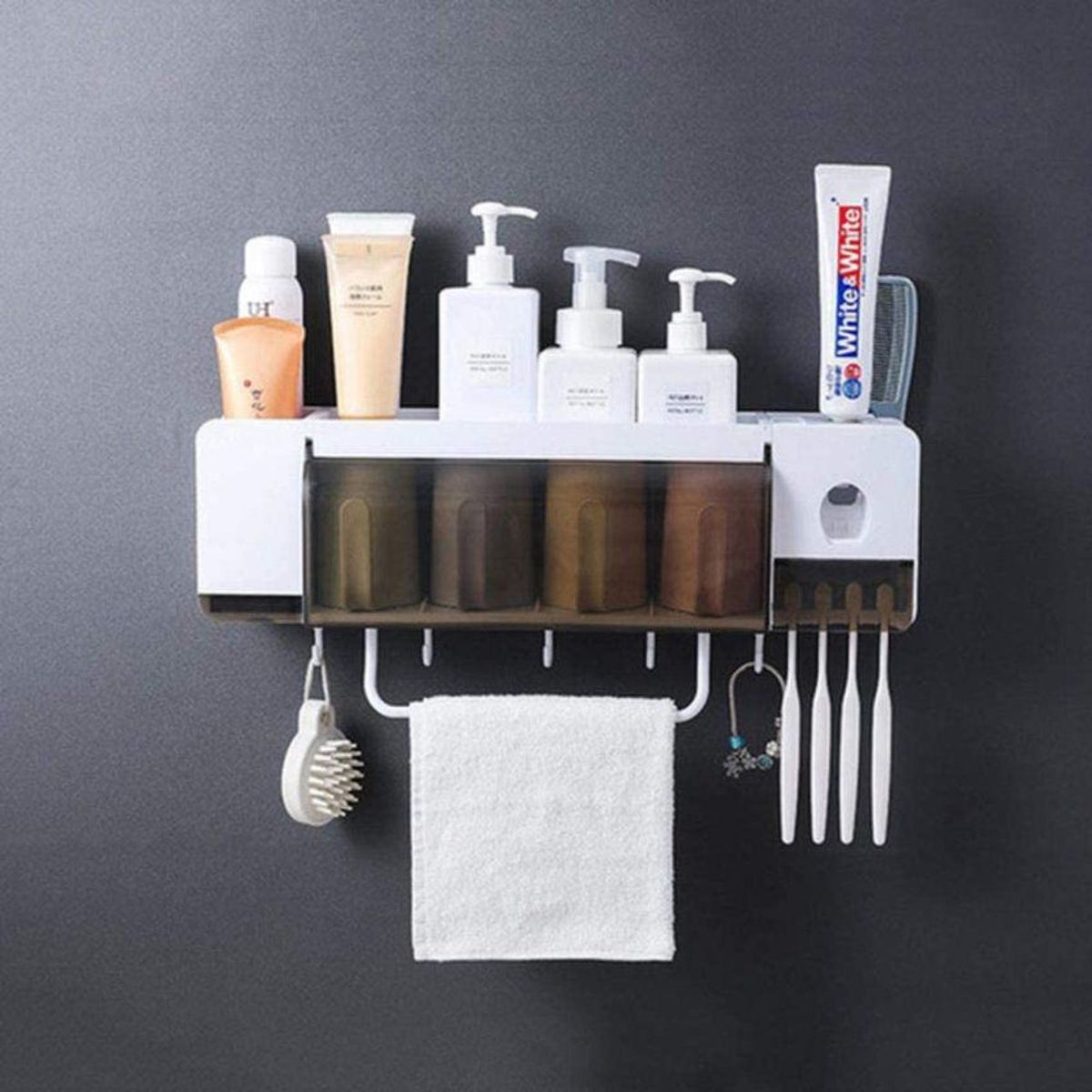 GENERICO - Dispensador automático de pasta dental porta cepillos de dientes 4t