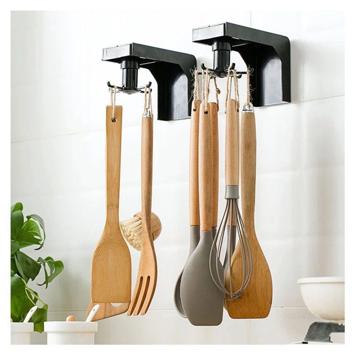 GENERICO - Organizador de cocina giratorio colgador de cucharones, utensilios