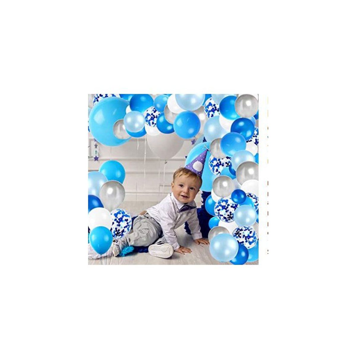 GENERICO - Kit globos guirnaldas de arco globos-azul