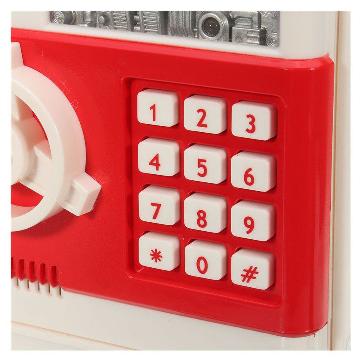 GENERICO - Alcancía caja fuerte electrónica de monedas y billetes - rojo