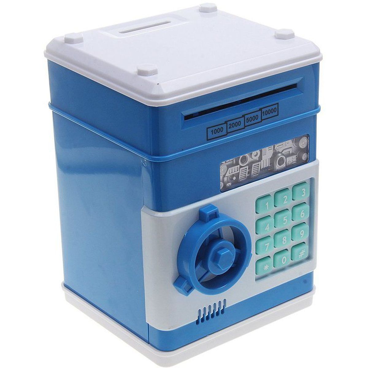 GENERICO - Alcancía caja fuerte electrónica de monedas y billetes - azul