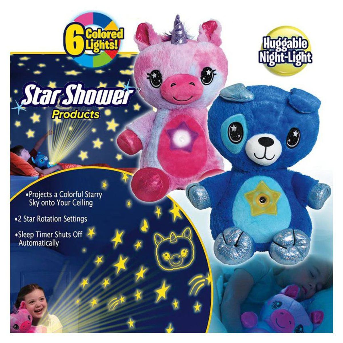 GENERICO - Peluche proyector luces niño y niña