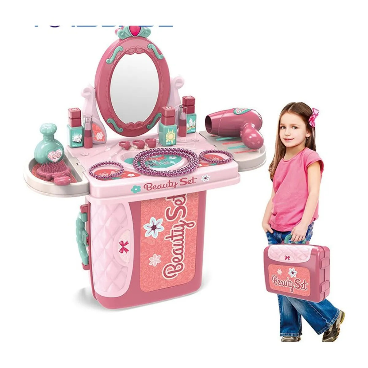 GENERICO - Set Tocador maleta maquillaje 45pzas moda 3 en 1 portátil