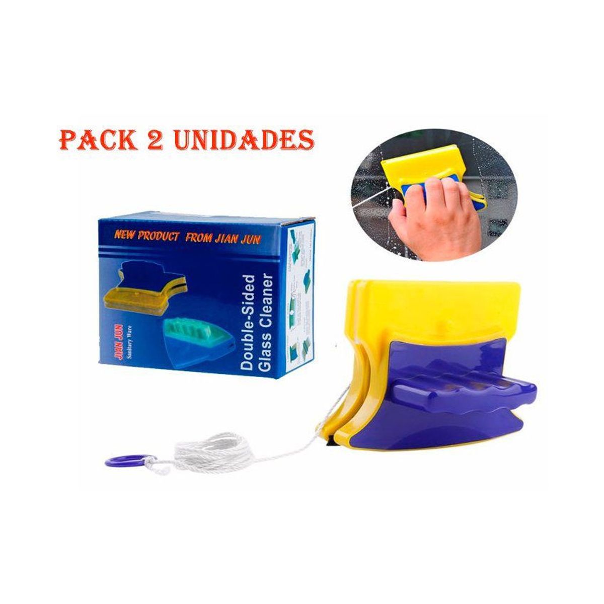 GENERICO - Limpiavidrio magnetico - packx2