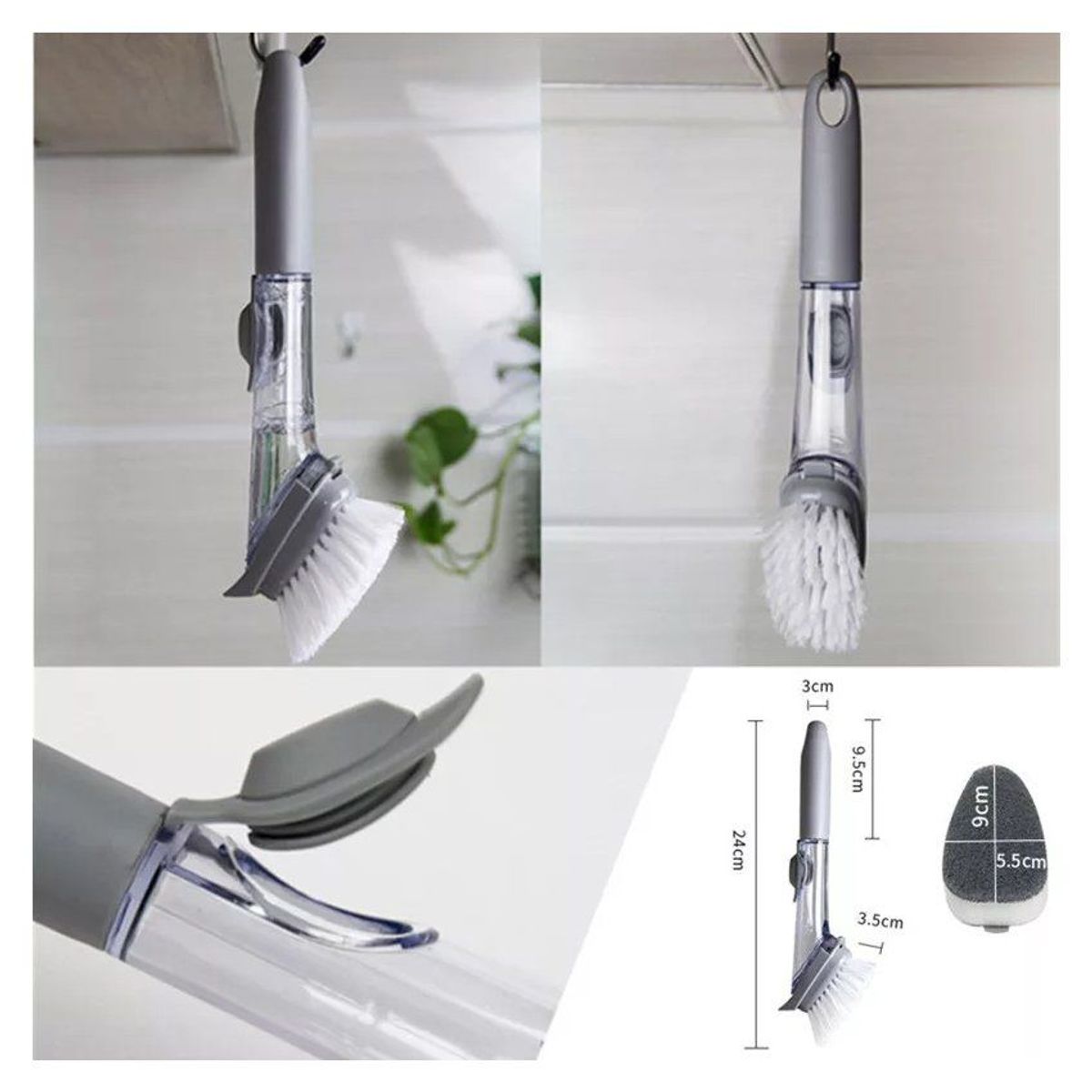 GENERICO - Cepillo 2 en 1 para limpieza de ollas o sartenes