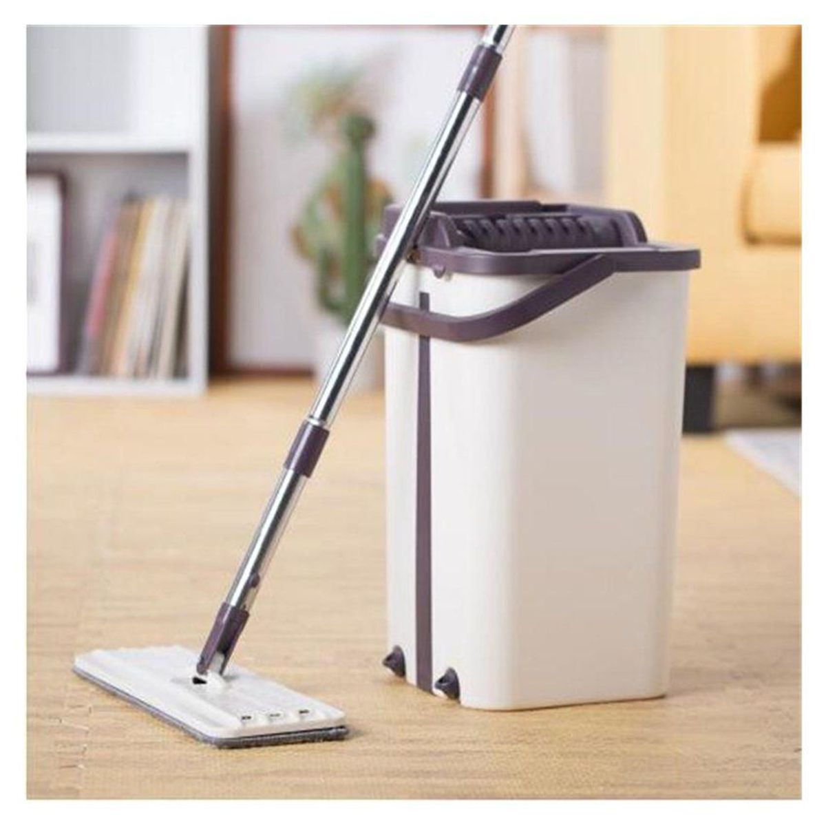 GENERICO - Balde con trapeador 360° 2 mopas limpieza multiuso