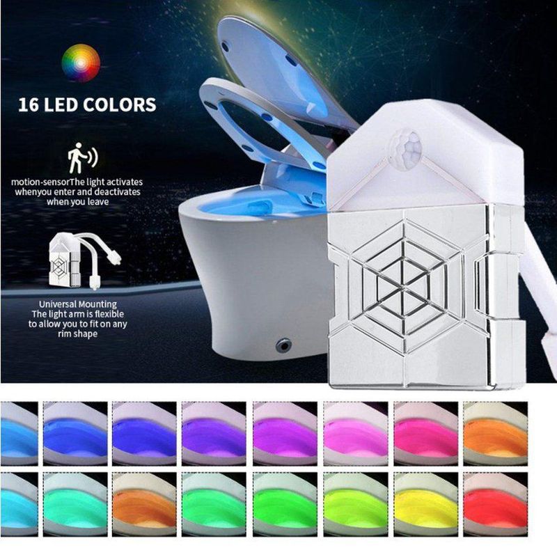GENERICO - Luz de inodoro night pir motion led asiento activado tazón