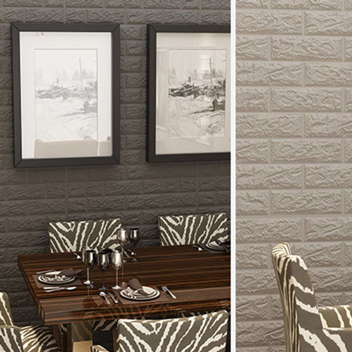 GENERICO - Panel adhesivo ladrillo 3d 1 pieza - blanco