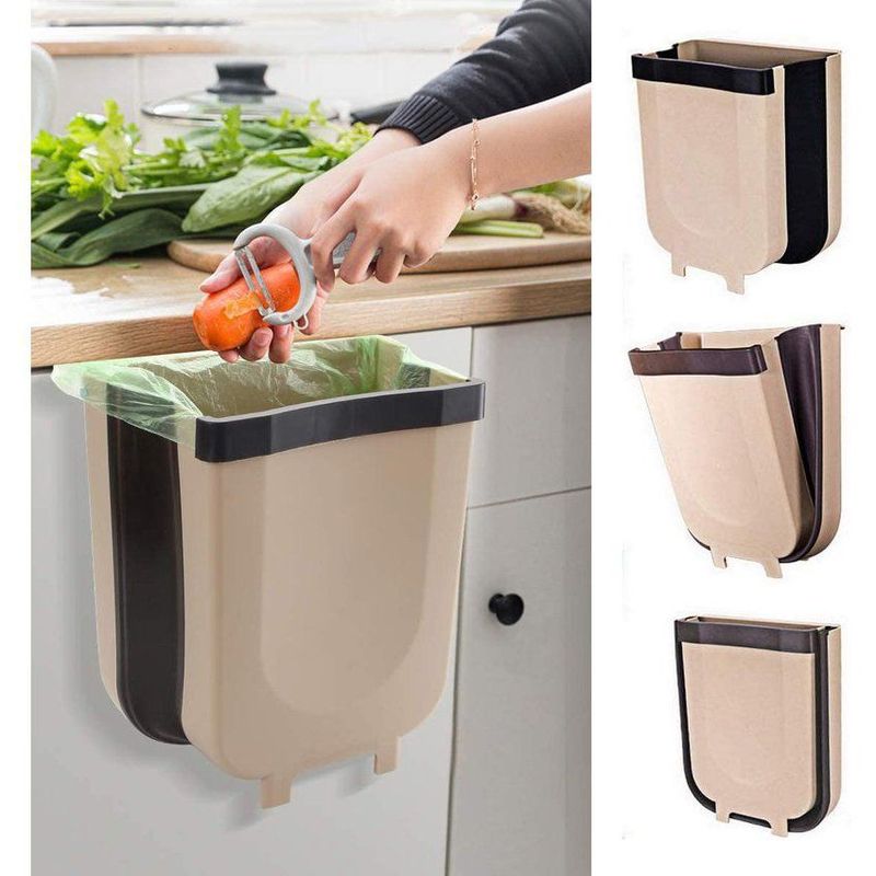 GENERICO - Tacho de basura plegable colgante ecológico multifuncional