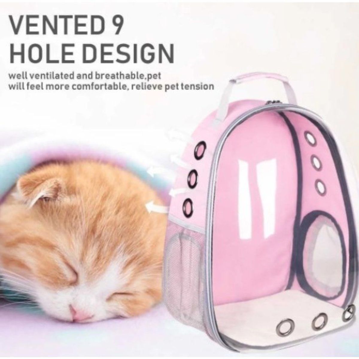 GENERICO - Mochila para  mascota grande transparente - rosado