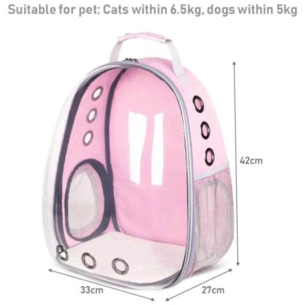 GENERICO - Mochila para  mascota grande transparente - rosado