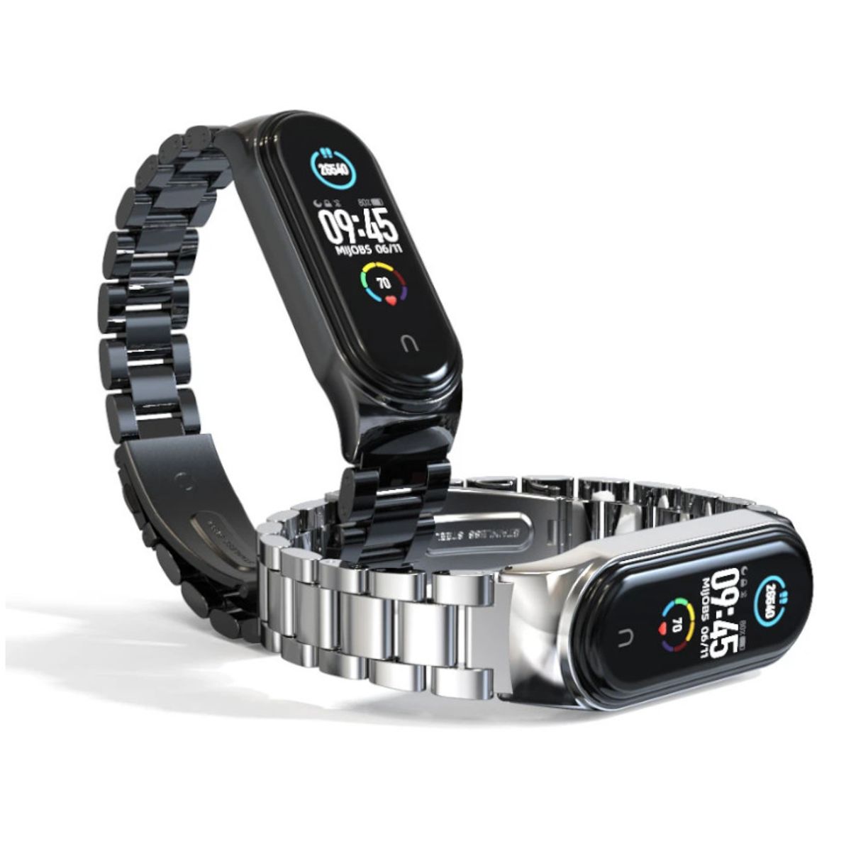 GENERICO - Correa Metal Acero Inox Pulsera Para Xiaomi Mi Band 6 5 4 3 Plata