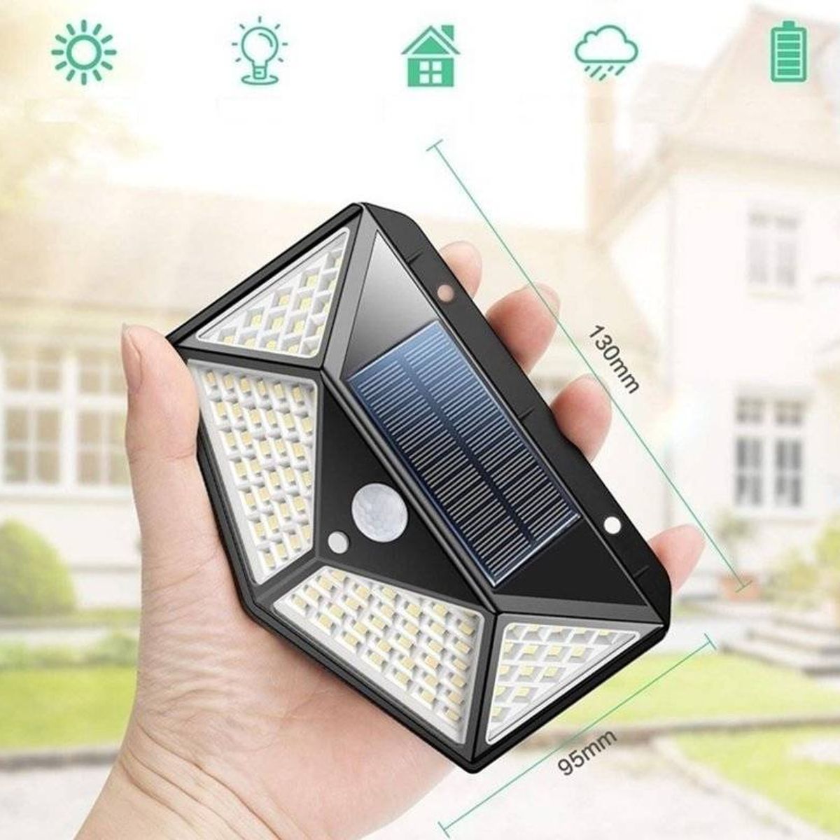 OEM - Led Solar + de 100 Leds Reflector Foco Lampara Jardin Entrada Cochera