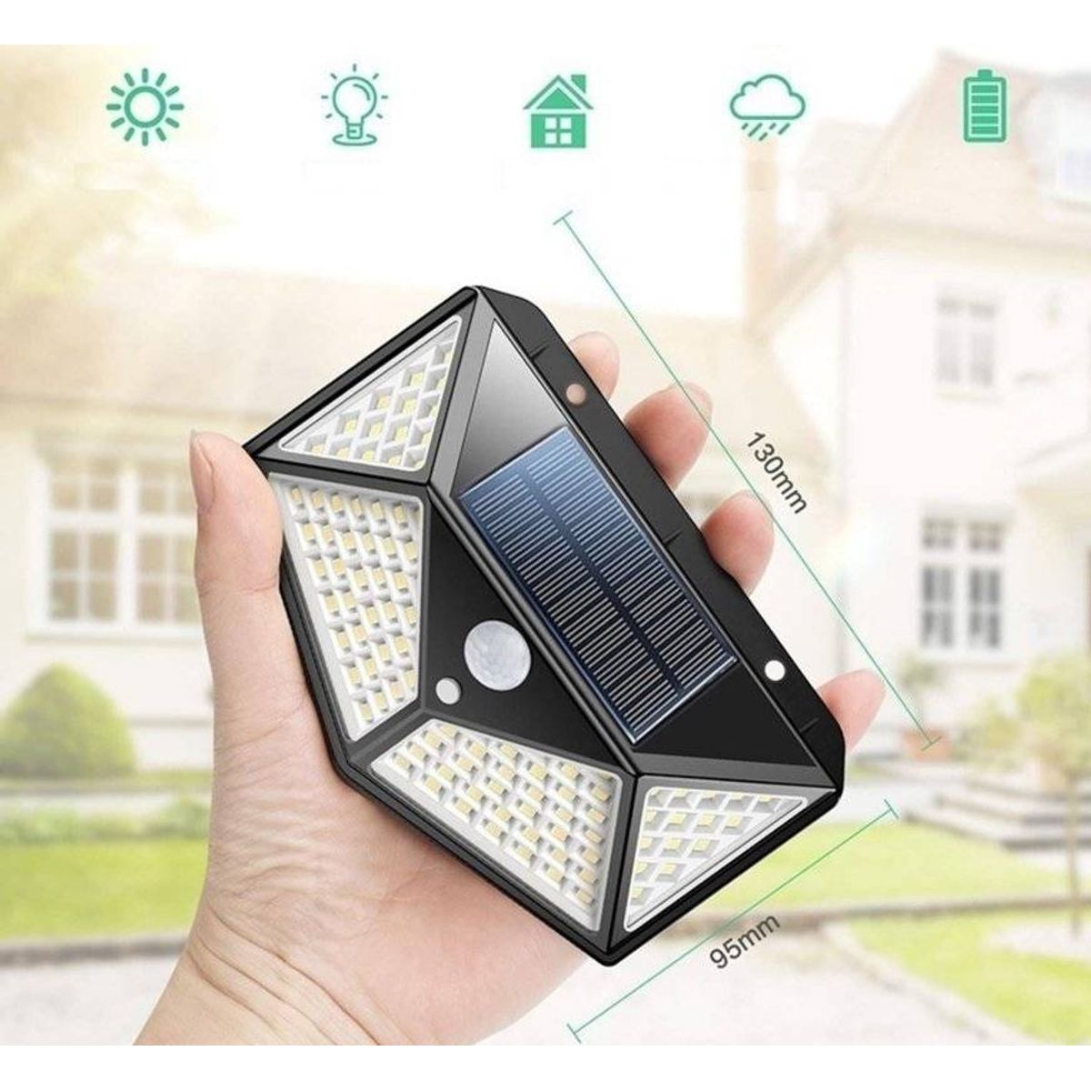 OEM - Led Solar + de 100 Leds Reflector Foco Lampara Jardin Entrada Cochera
