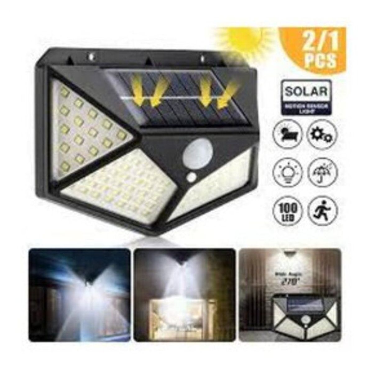 OEM - Lampara Led Solar con Sensor Movimiento mas de 100 Leds