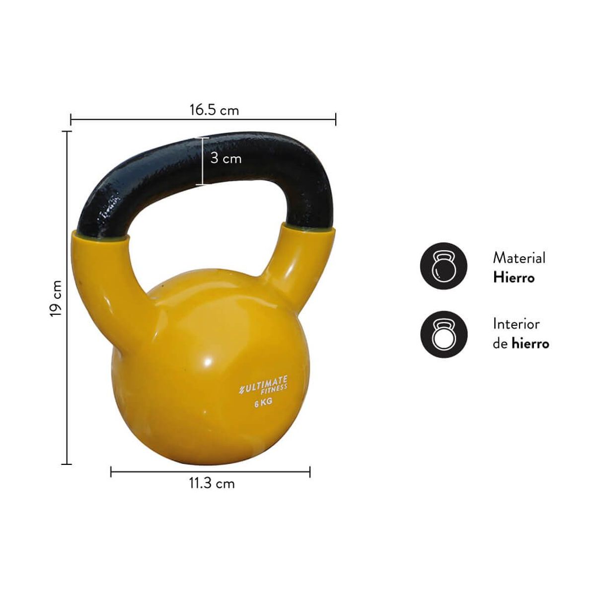 ULTIMATE FITNESS - Kettlebell Pro - Pesa Rusa 6 kg