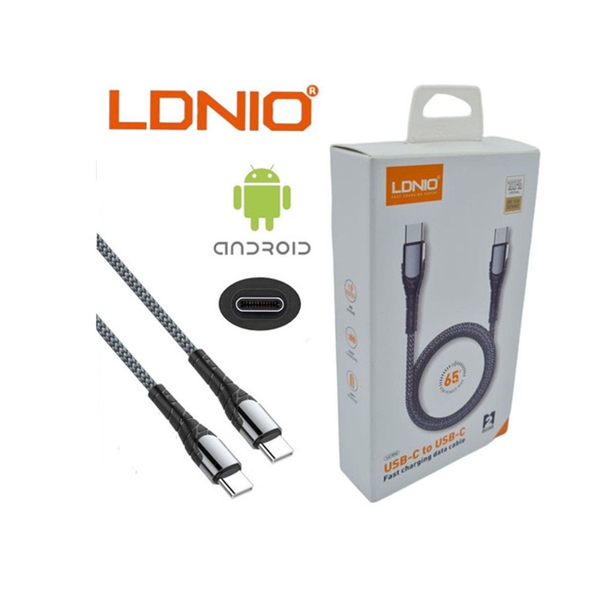 LDNIO - Cable USB-C a USB-C Para iPad MacBook De 2mt