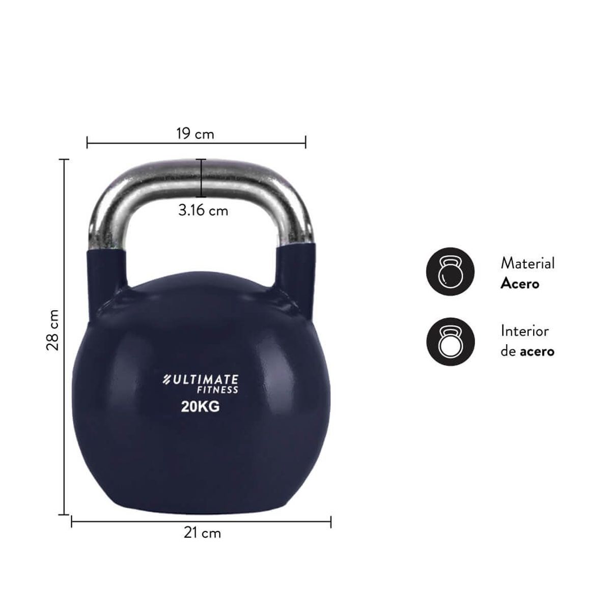 ULTIMATE FITNESS - Kettlebell Elite Competición 20 kg